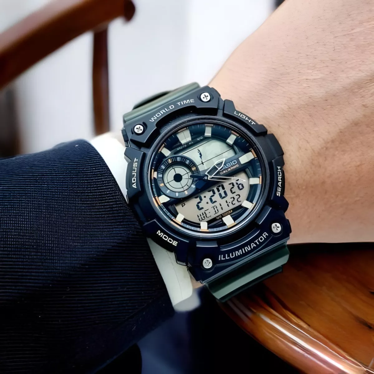 RELOJ PULSERA DE HOMBRE CASIO STEEL STANDARD NEGRO - 3