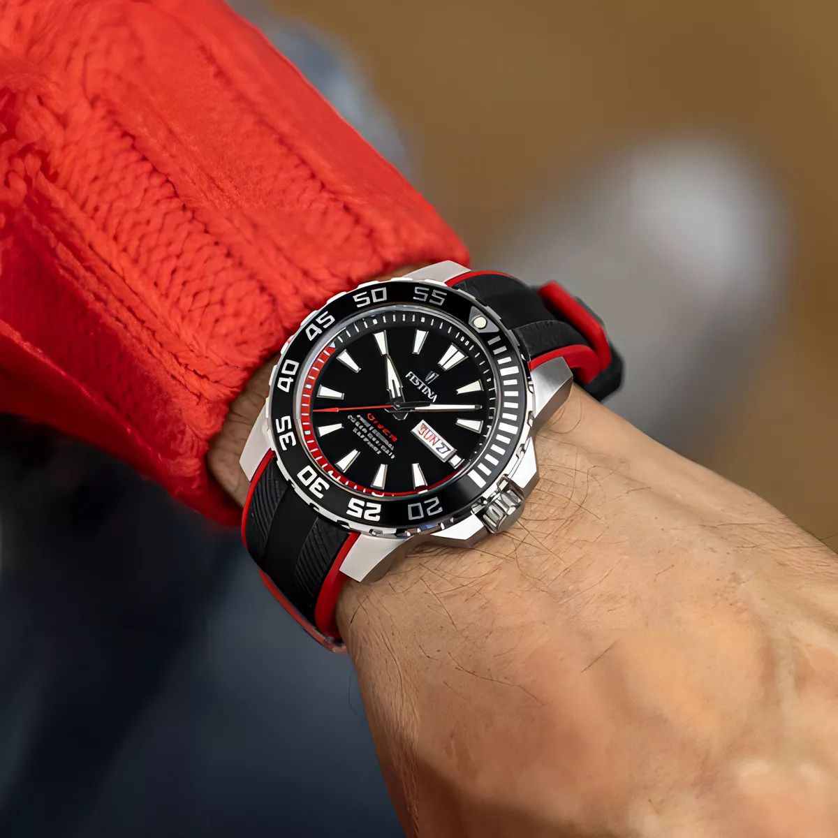RELOJ FESTINA F20662.3 HOMBRE THE ORIGINALS/DIVER NEGRO COLOR DE LA MALLA NEGRO/ROJO COLOR DEL BISEL - 2