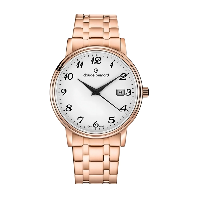 RELOJ CLAUDE BERNARD ROSE GOLD CALENDAR HOMBRE 53007.37RMBB - 1