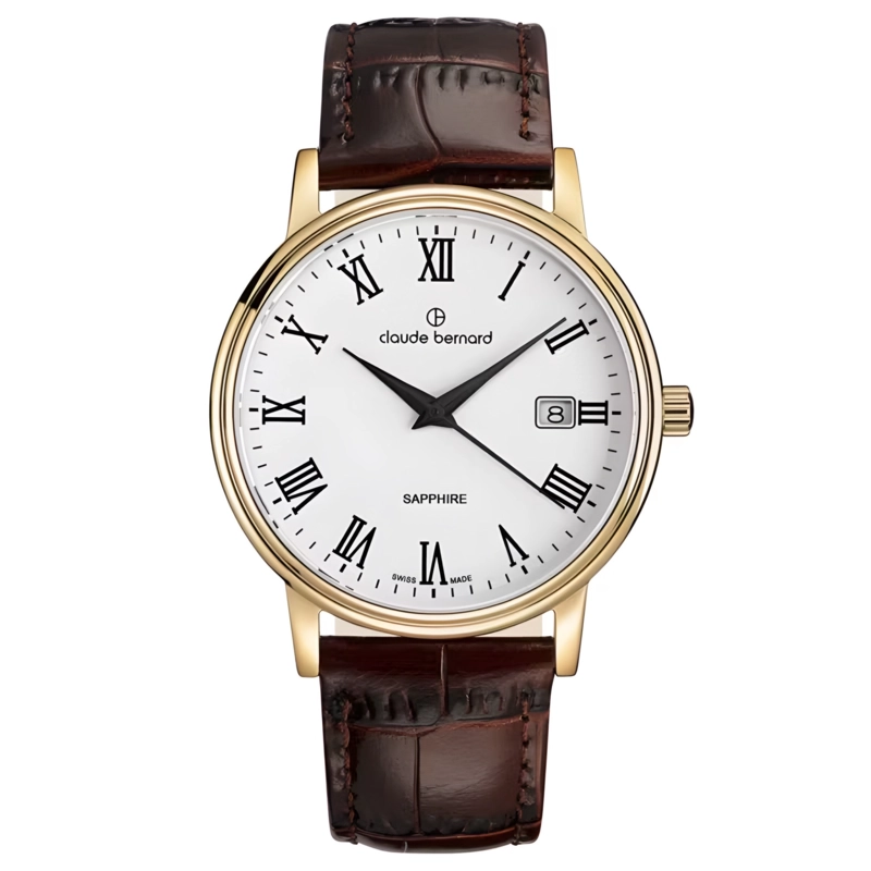 RELOJ CLAUDE BERNARD CLASSIC CUERO CAFE HOMBRE 53007.37JBR - 1
