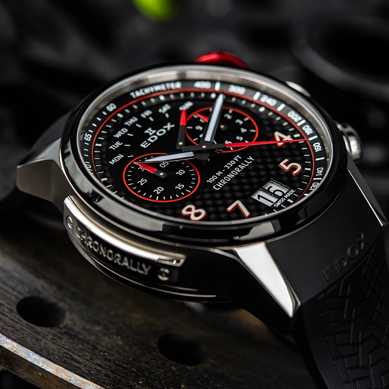 RELOJ EDOX CHRONORALLY NEGRO HOMBRE - 2