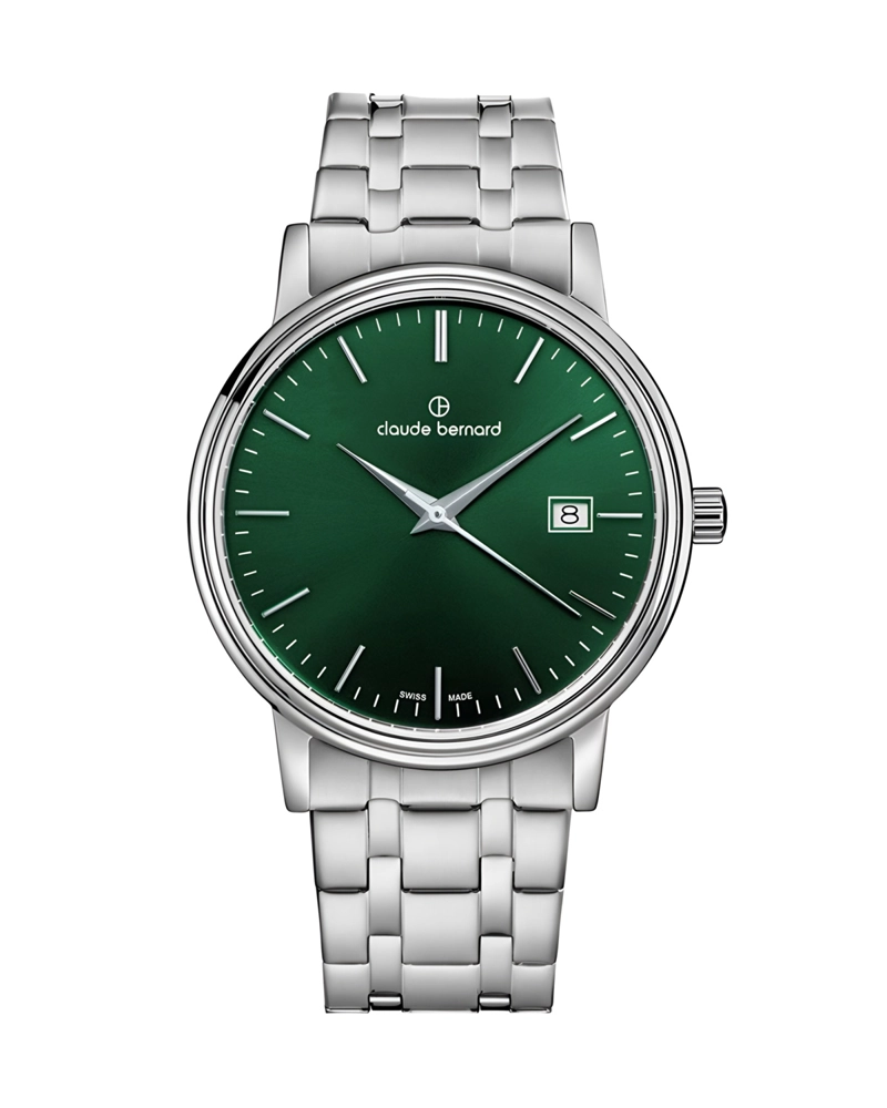 RELOJ CLAUDE BERNARD CLASSIC 42 SILVER GREEN HOMBRE 53009.3MVIN - 1