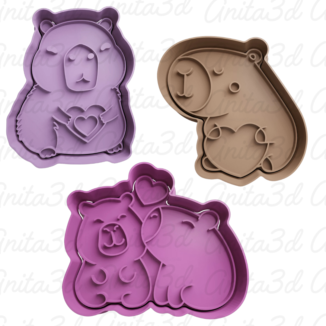 SET CORTADORES CAPIBARA SAN VALENTIN 8 CM, 8 UNIDADES - 2