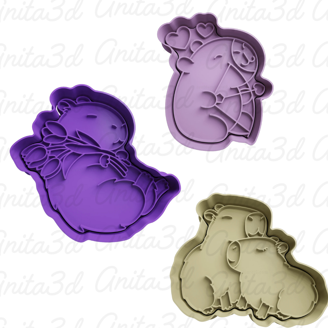 SET CORTADORES CAPIBARA SAN VALENTIN 8 CM, 8 UNIDADES - 4