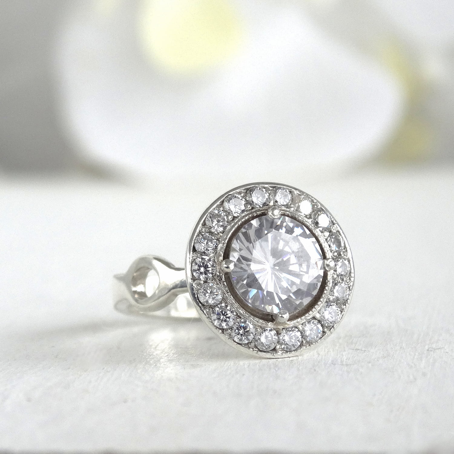 ANILLO DE MUJER PLATA 950 CON CIRCONES - 1