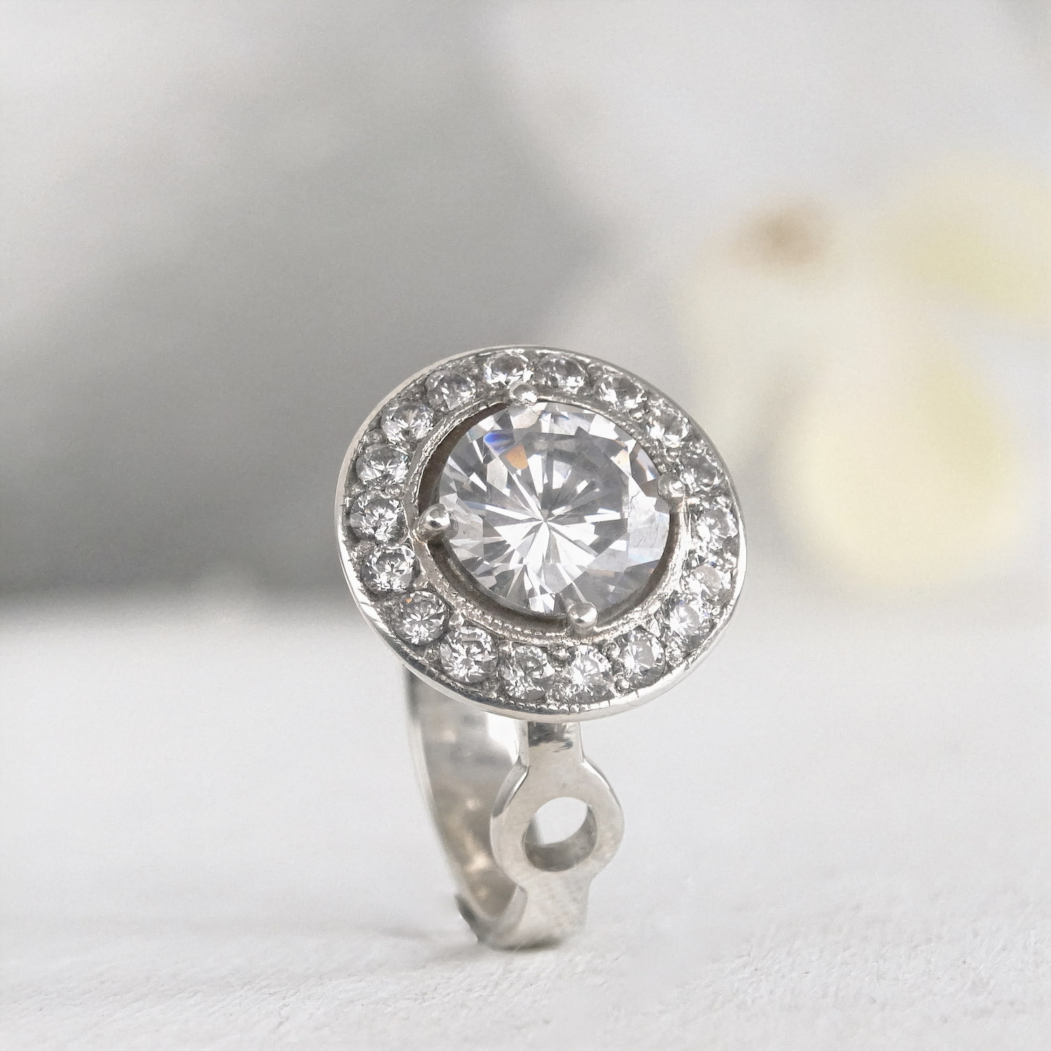 ANILLO DE MUJER PLATA 950 CON CIRCONES - 2