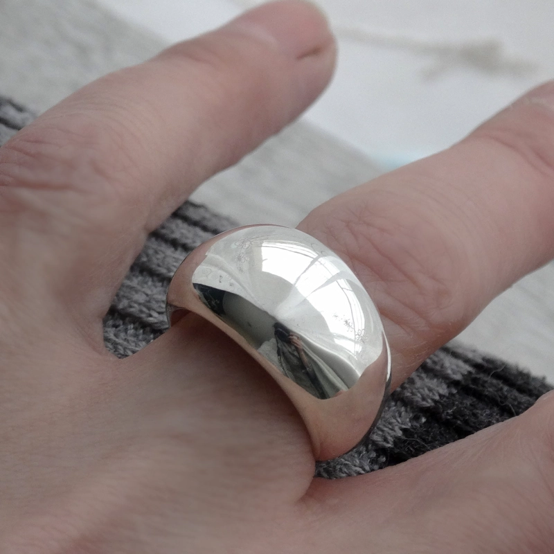 ANILLO DE MUJER PLATA 950 ABOMBADO - 1
