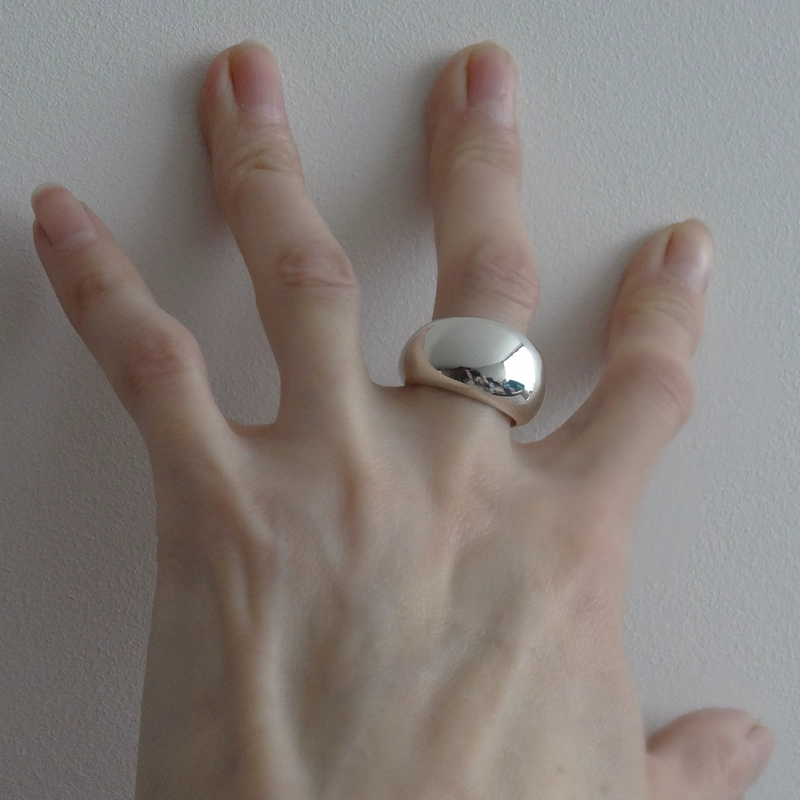 ANILLO DE MUJER PLATA 950 ABOMBADO - 2