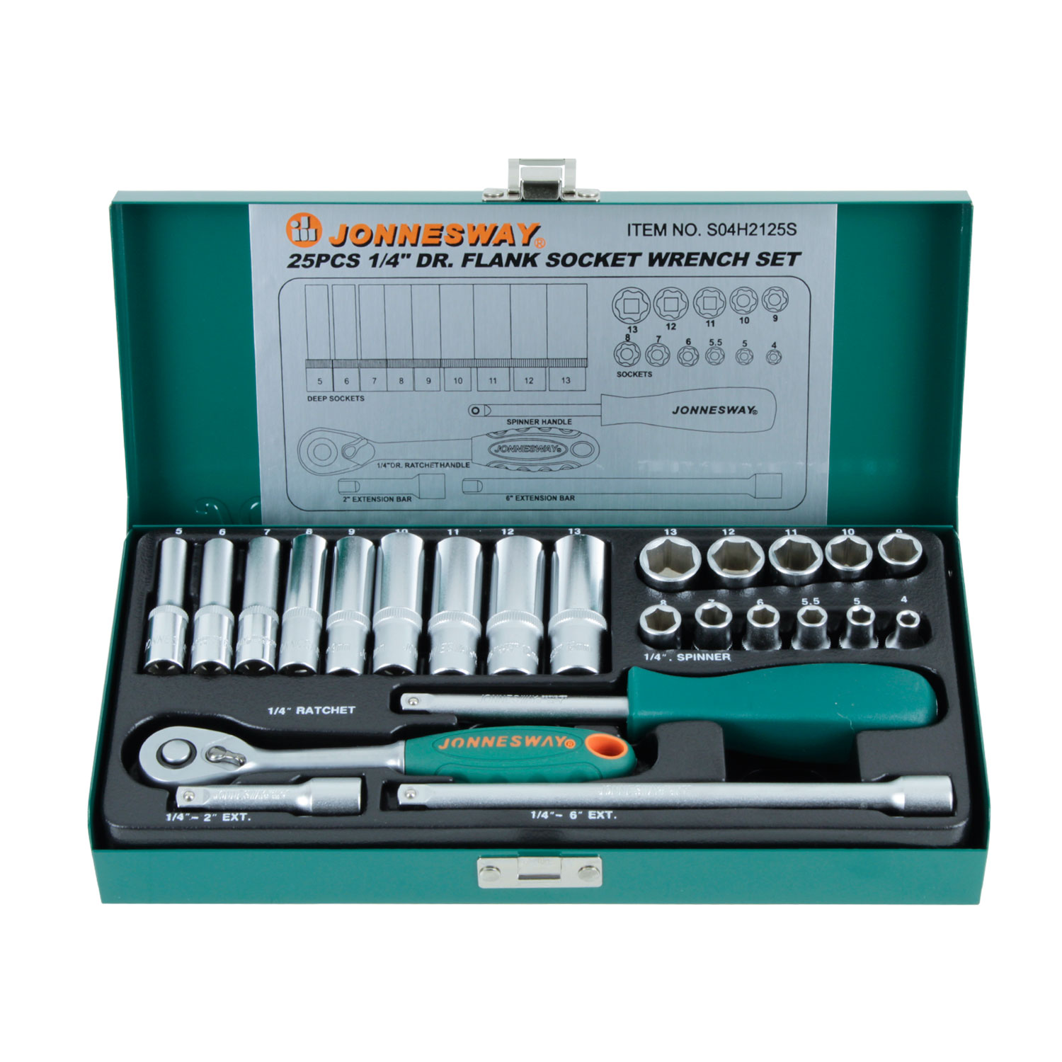SET DADOS JONNESWAY S04H2125S 1/4 METRICO 25 PIEZAS - 3