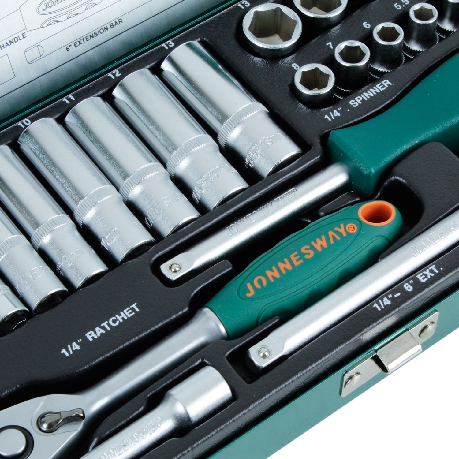 SET DADOS JONNESWAY S04H2125S 1/4 METRICO 25 PIEZAS - 4
