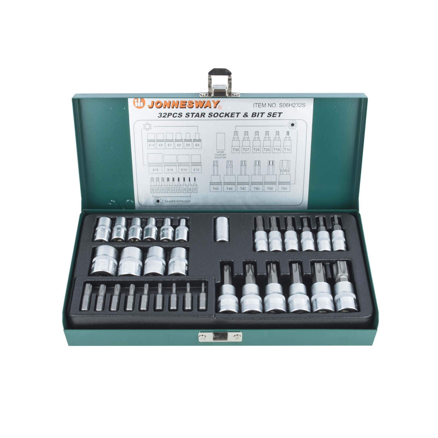 SET DADOS JONNESWAY S06H232S PUNTAS TORX 32 PIEZAS - 1