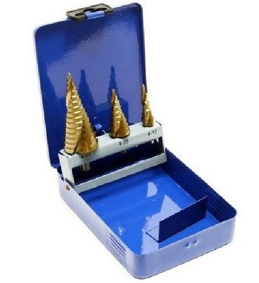 SET X 3 BROCA ESCALONADA PARA METAL 4-32MM HEMIC - 3