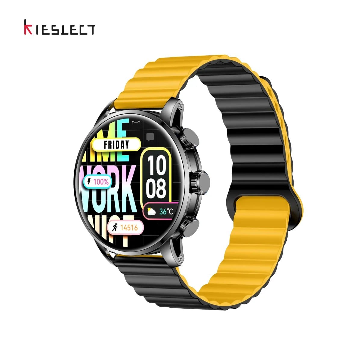 SMARTWATCH KR2 KIESLECT GRIS LLAMADAS Y 2 CORREAS - 3