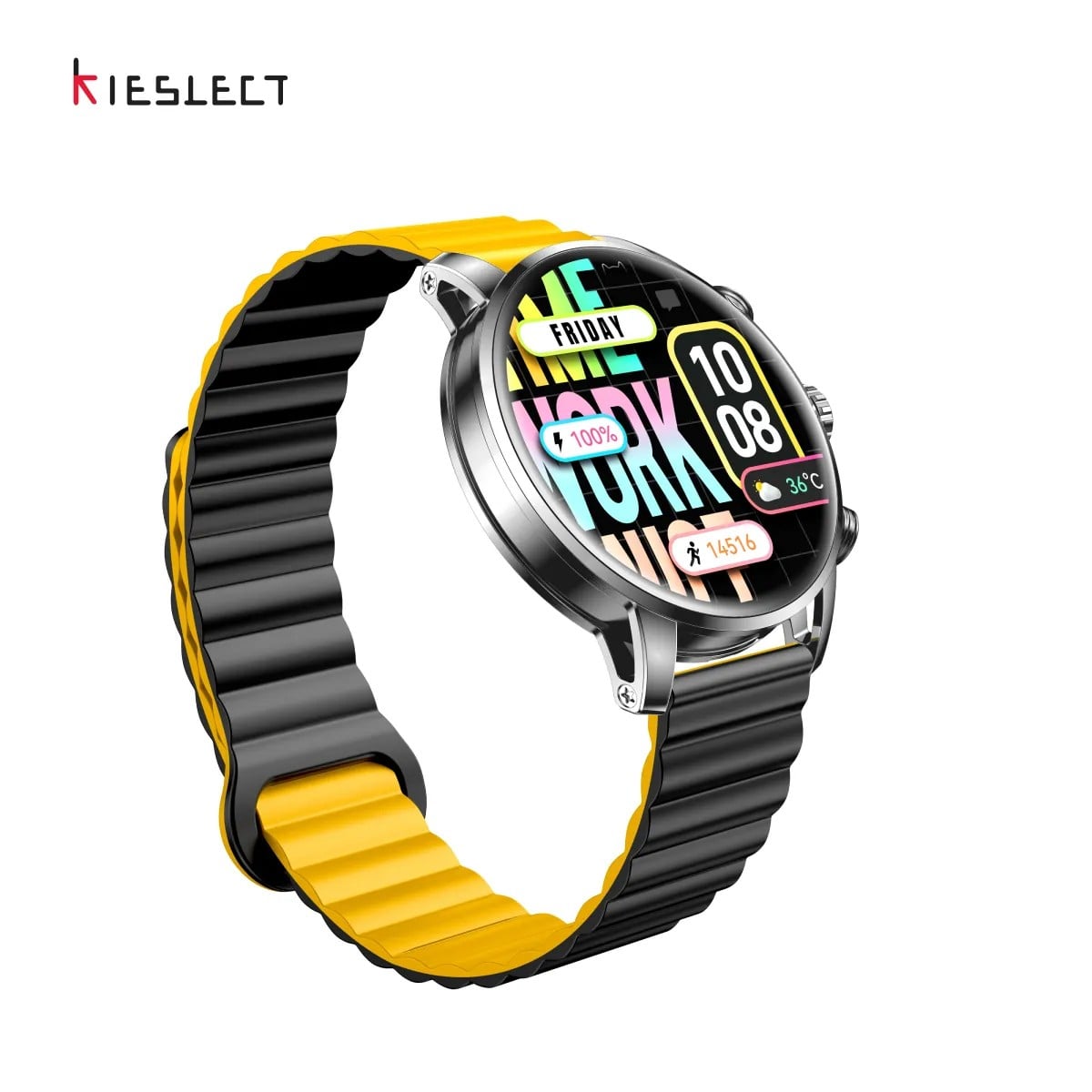 SMARTWATCH KR2 KIESLECT GRIS LLAMADAS Y 2 CORREAS - 5
