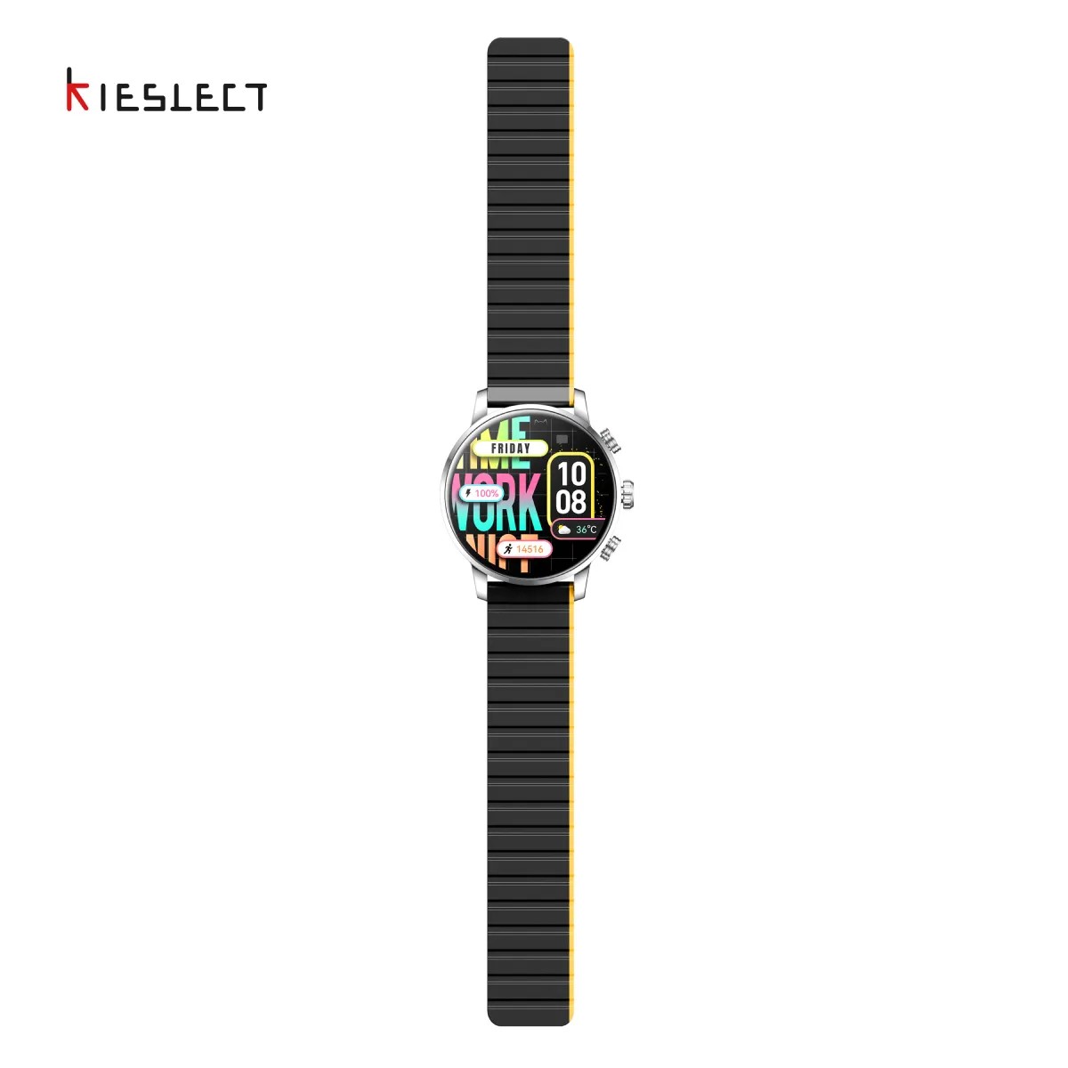 SMARTWATCH KR2 KIESLECT PLATEADO LLAMADAS Y 2 CORREAS - 5