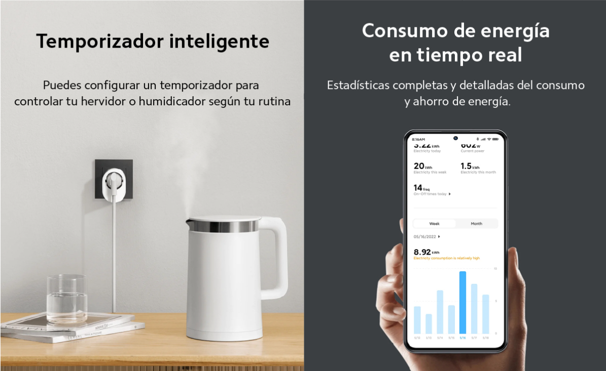 COMBO 2 ENCHUFES INTELIGENTES XIAOMI 2 SCHUKO - 8