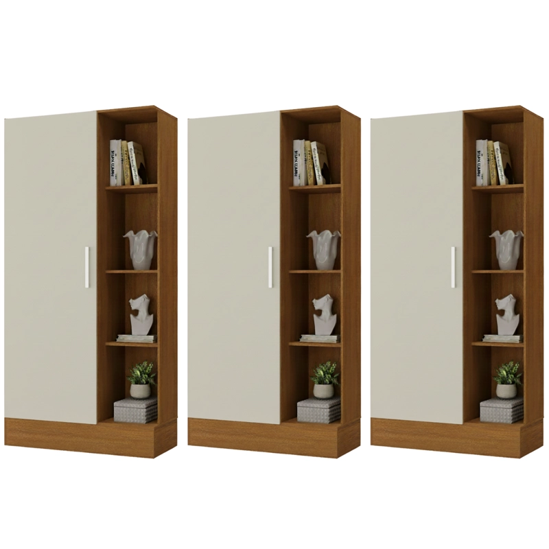 COMBO 3 CLOSET ZAPATERO 174X75X35CM OFF WHITE R15X3 - 1
