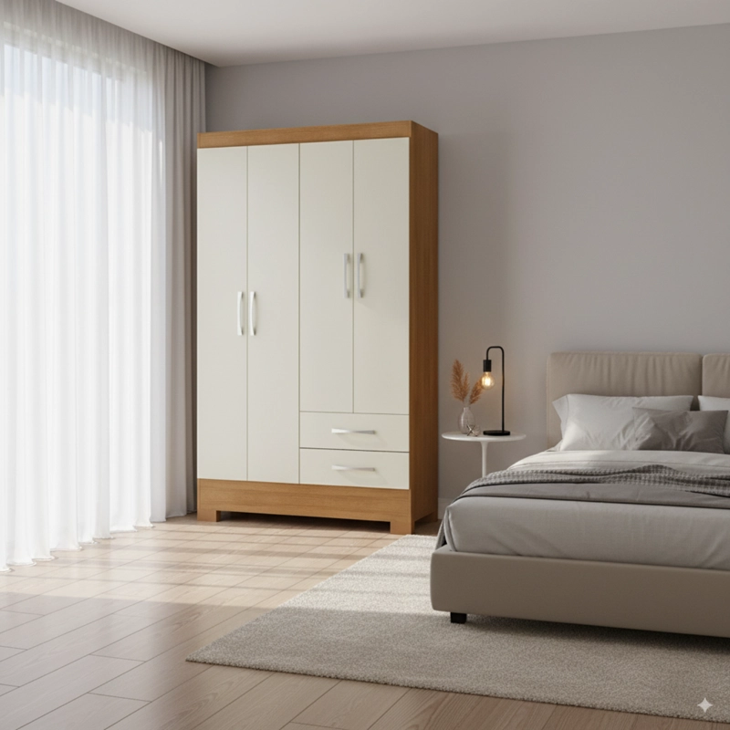 COMBO CLOSET 4 PUERTAS + COMODA 5 CAJONES OFF WHITE R4205 - 7