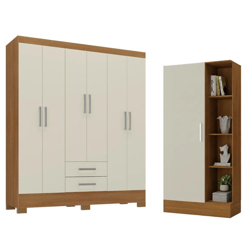 COMBO CLOSET 6 PUERTAS + CLOSET ZAPATERO OFF WHITE R6215 - 1