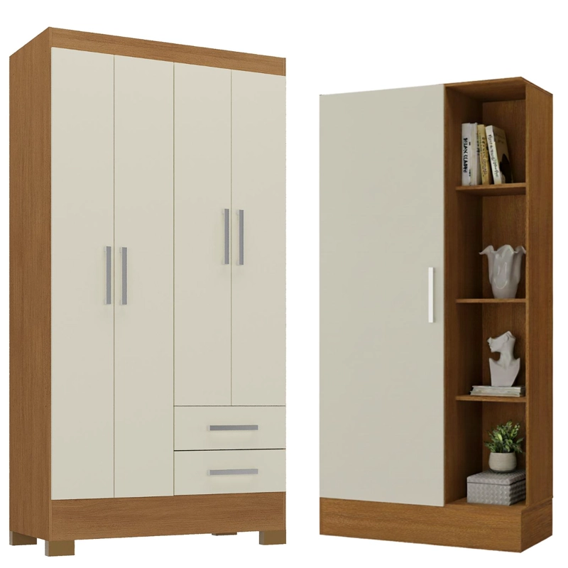 COMBO CLOSET 4 PUERTAS + CLOSET ZAPATERO OFF WHITE R4215 - 1