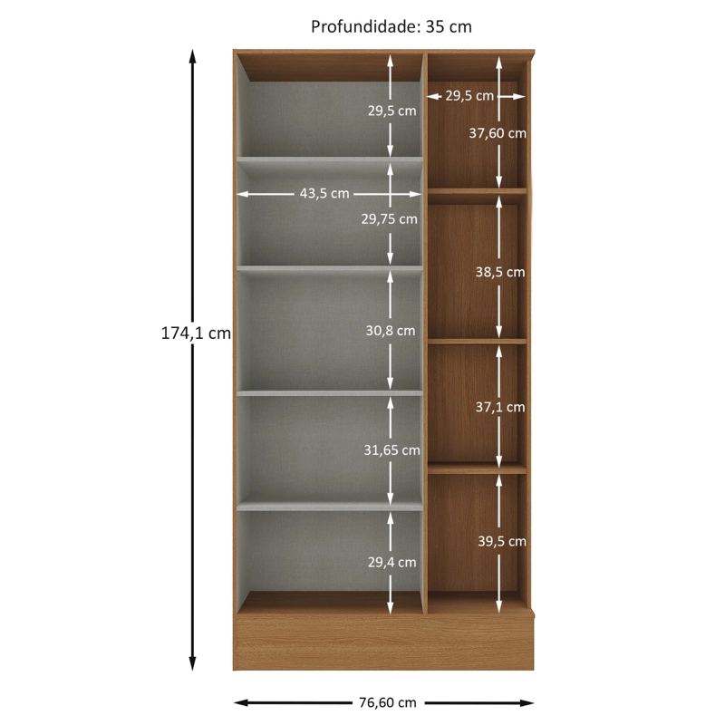 COMBO 2 CLOSET ZAPATERO 174X75X35 CM OFF WHITE R15X2 - 3