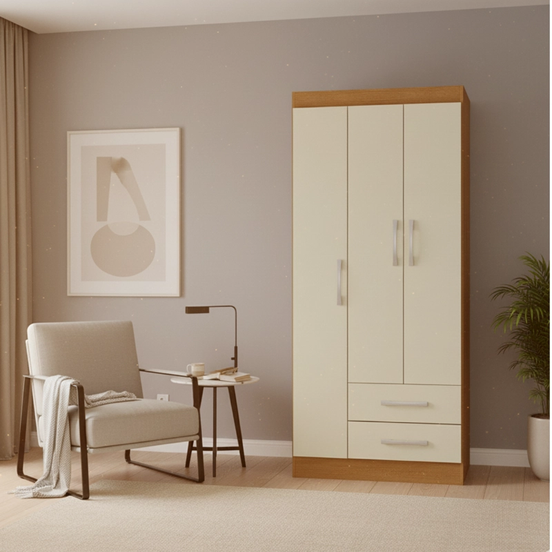 COMBO CLOSET 3 PUERTAS + CLOSET ZAPATERO OFF WHITE R3215 - 9