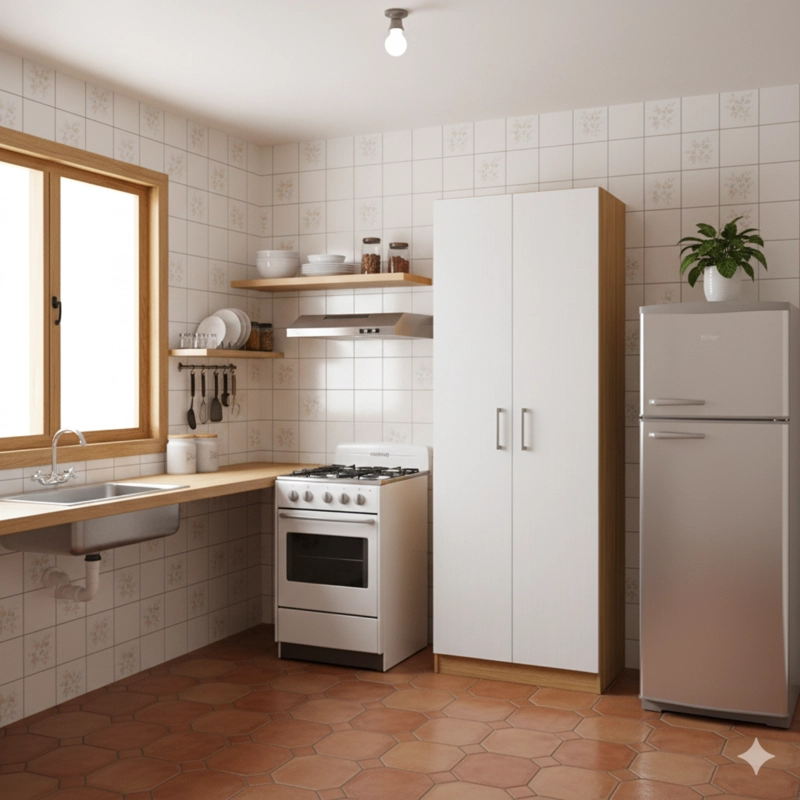 COMBO MUEBLE PARA MICROONDAS ORION, MUEBLE DE COCINA MELISSA Y ALACENA K020520 - 7