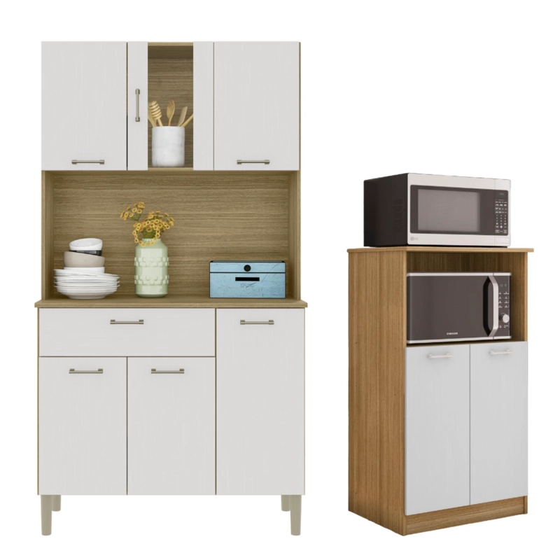 COMBO MUEBLE PARA MICROONDAS ORION Y MUEBLE DE COCINA KYRA K0206 - 1