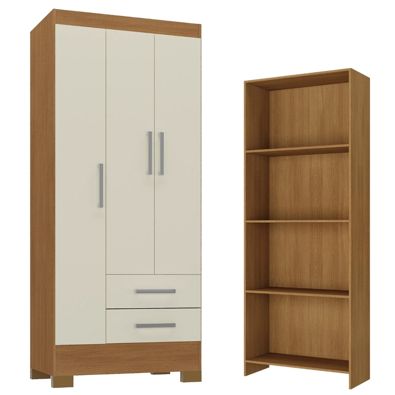 COMBO CLOSET 3 PUERTAS 2 CAJONES + LIBREROR3216 - 1