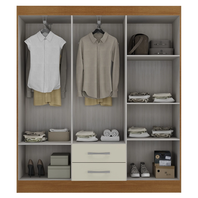 COMBO CLOSET 6 PUERTAS + COMODA 5 CAJONES OFF WHITE R0562 - 4