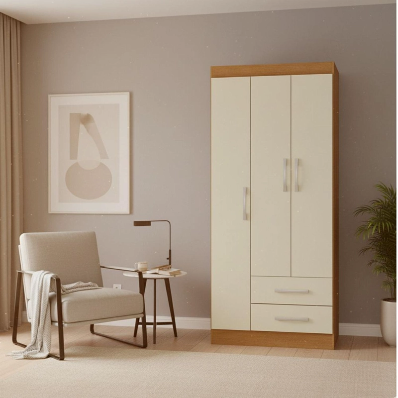COMBO BOX EUROPEO PRELUDE 1.5 PLAZAS + CLOSET 3 PUERTAS OFF WHITE CEP15R32 - 6