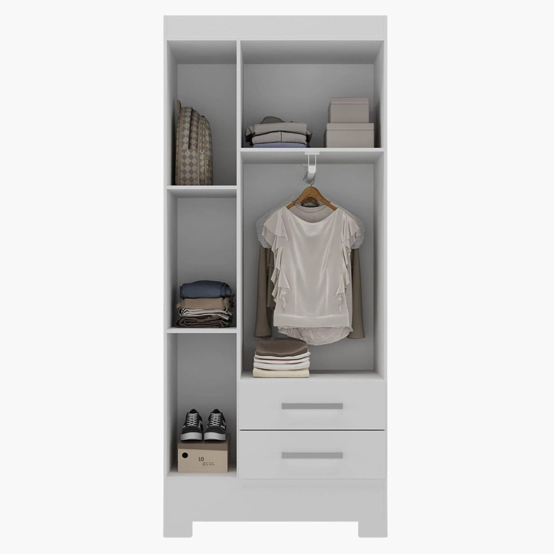 CLOSET 3 PUERTAS 2 CAJONES 180X62X35 BLANCO BLANCO RB32 - 3