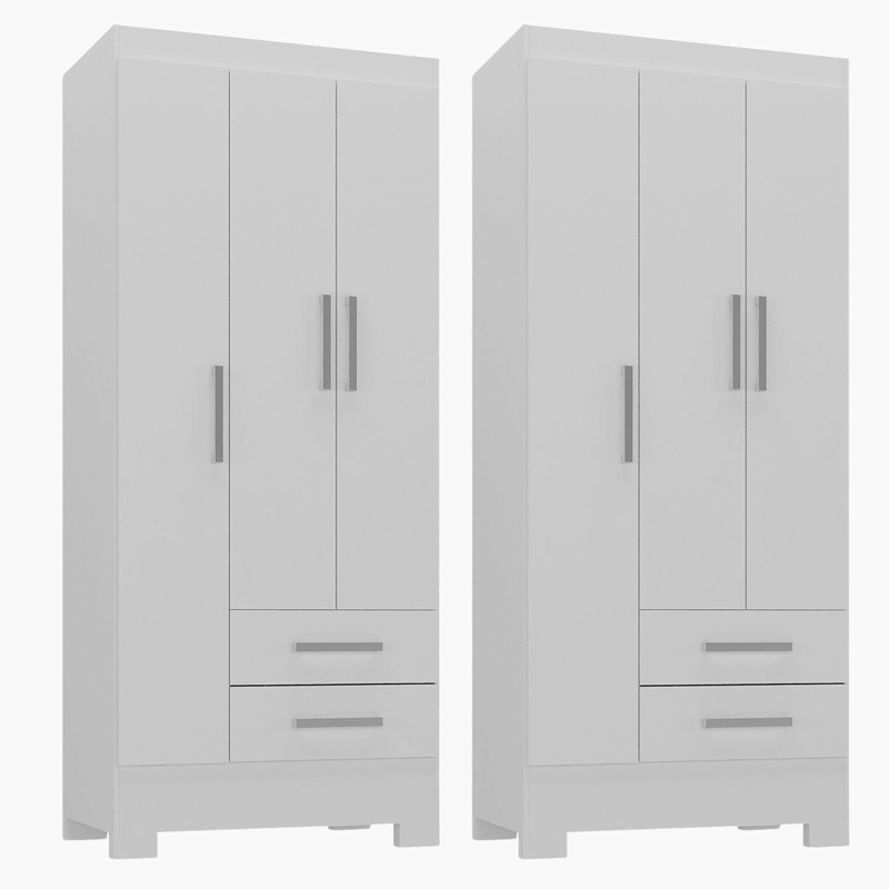 COMBO 2CLOSET 3 PUERTAS 2 CAJONES BLANCO BLANCO RB32X2 - 1