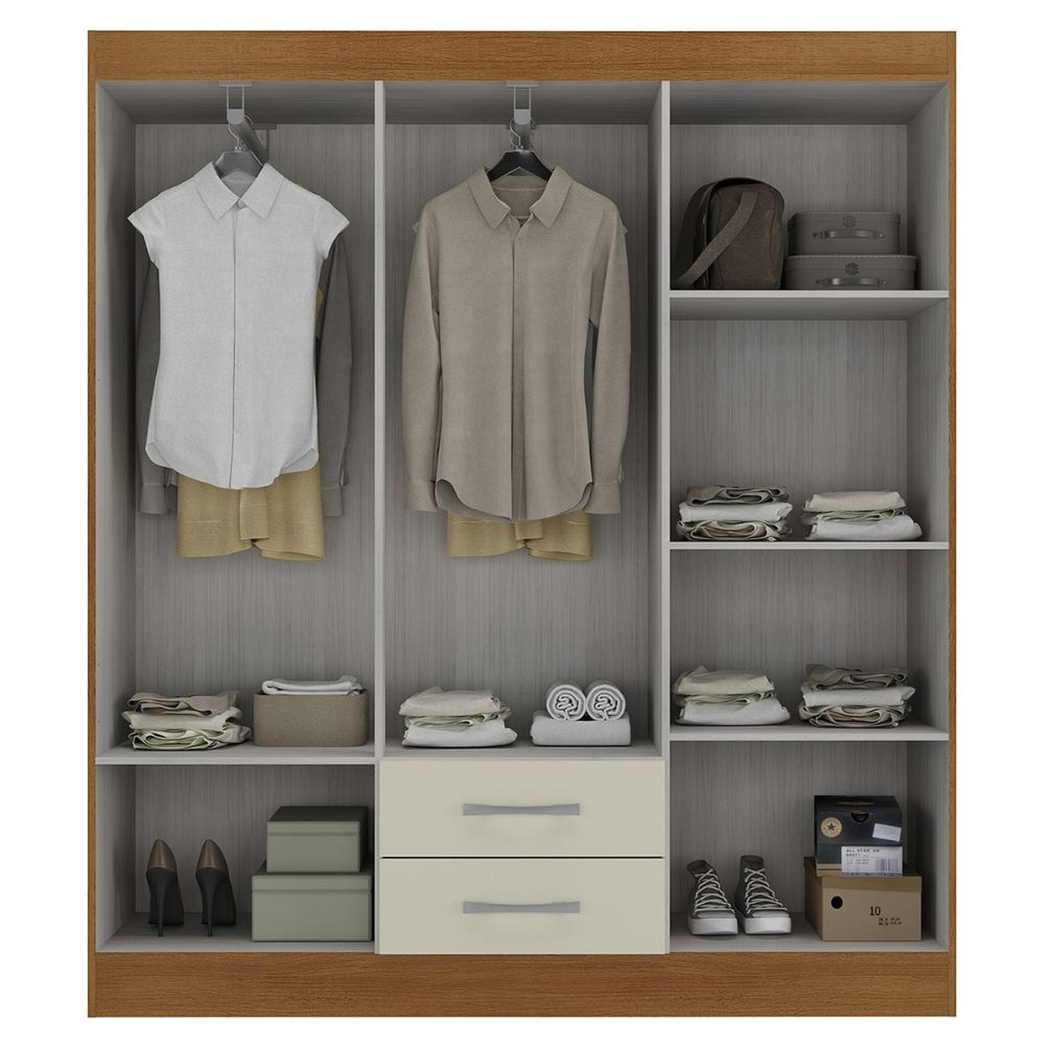 COMBO CLOSET 6 PUERTAS + COMODA 5 CAJONES 1 PUERTA + LIBRERO OFF WHITE R625116 - 5
