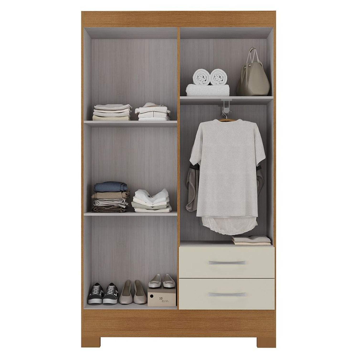 COMBO CLOSET 4 PUERTAS + COMODA 5 CAJONES 1 PUERTA + LIBRERO OFF WHITE R425116 - 5