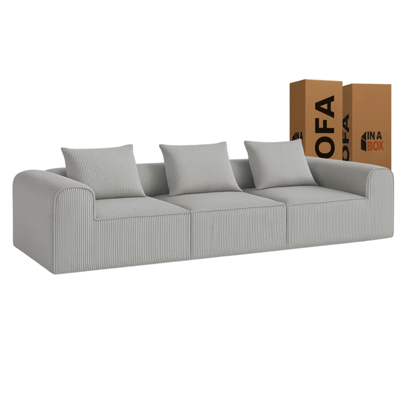 SOFA LOOP 3 CUERPOS | ESPUMA COMPRIMIDA | 270X75X97 GRIS CLARO G123 - 2