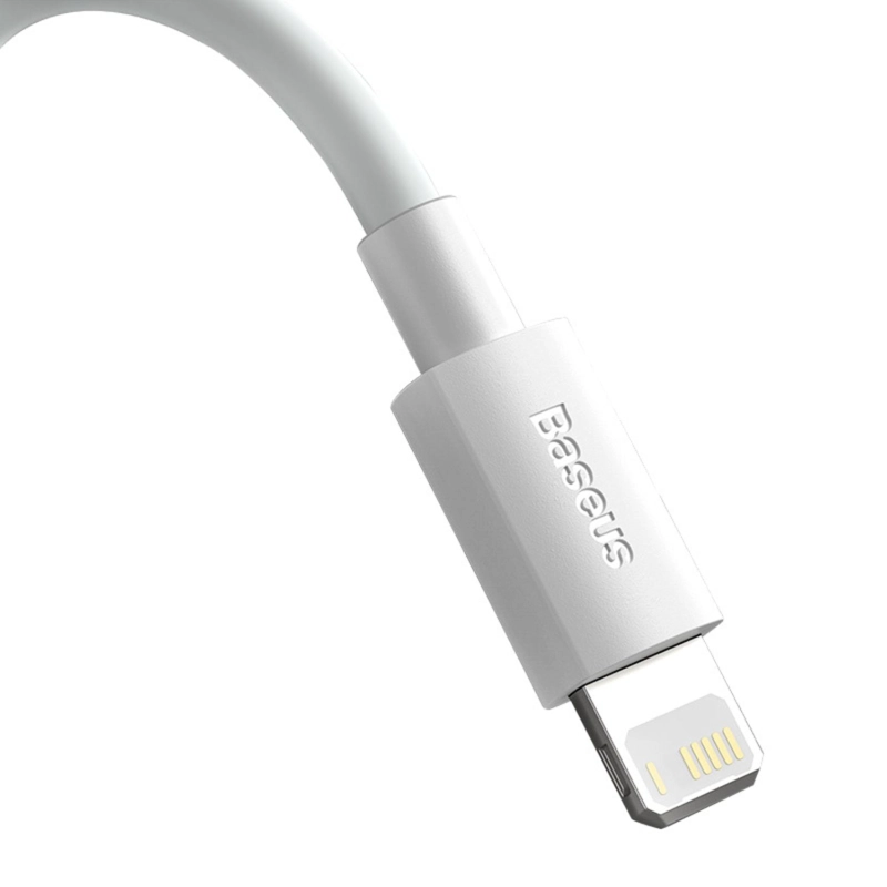 BASEUS SIMPLE WISDOM DATA CABLE KIT USB TO IP 2.4A (2PCS/SET）1.5M WHITE - 5