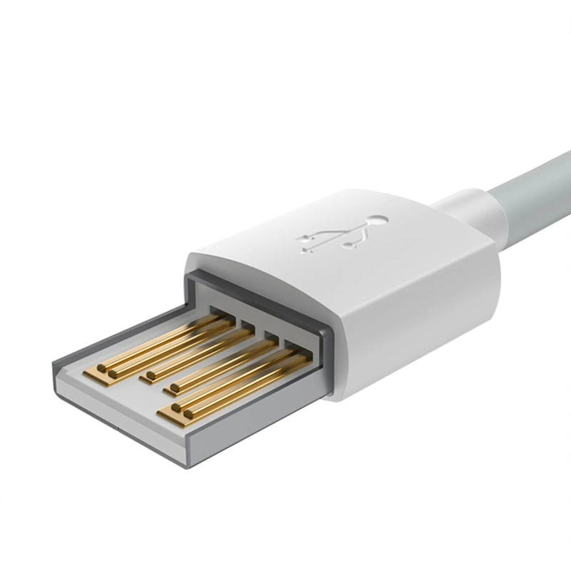 BASEUS SIMPLE WISDOM DATA CABLE KIT USB TO IP 2.4A (2PCS/SET）1.5M WHITE - 6
