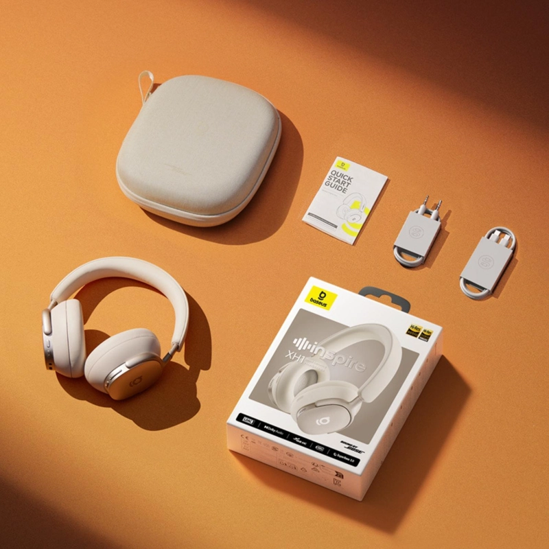 OS-BASEUS INSPIRE XH1 WIRELESS NOISE CANCELLING HEADPHONES STARLIGHT OFF-WHITE - 4