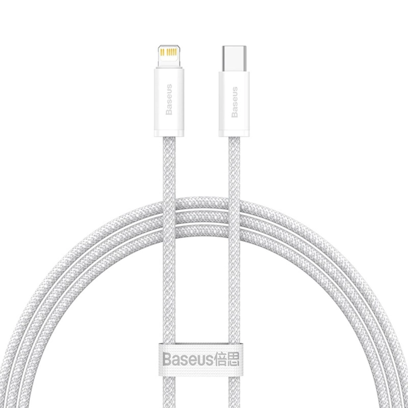 BASEUS DYNAMIC SERIES FAST CHARGING DATA CABLE TYPE-C TO IP 20W 1M WHITE - 1