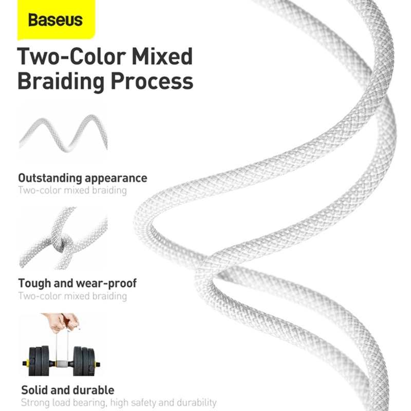 BASEUS DYNAMIC SERIES FAST CHARGING DATA CABLE TYPE-C TO IP 20W 1M WHITE - 5