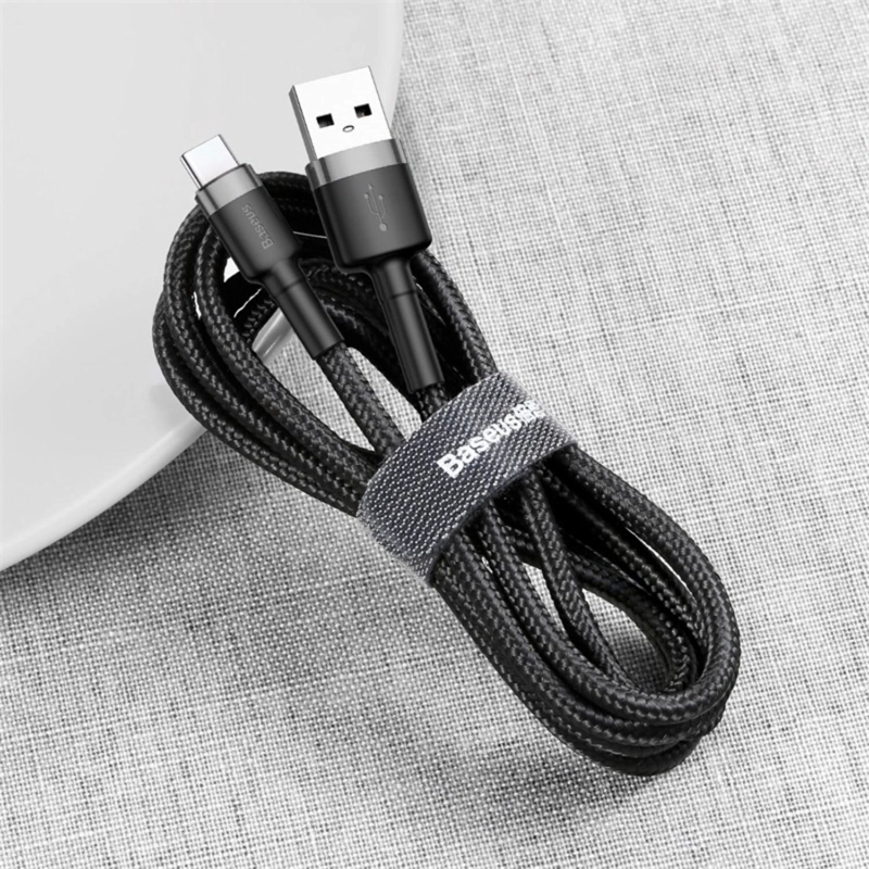 BASEUS CAFULE CABLE USB FOR TYPE-C 2A 2M GRAY+BLACK - 3