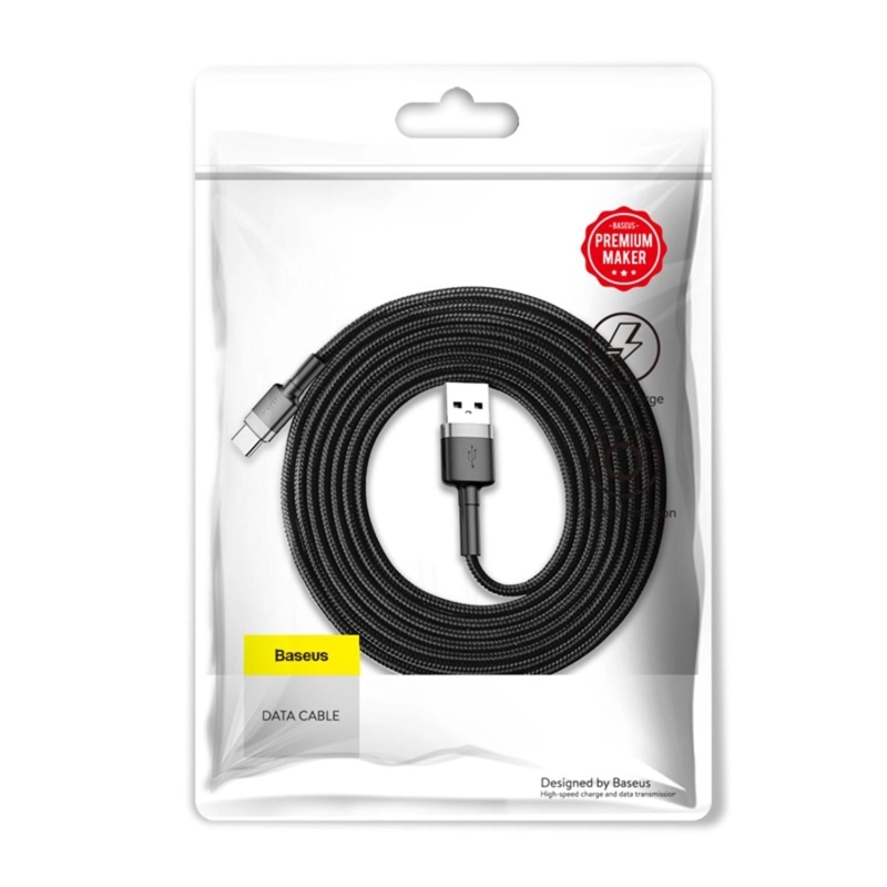 BASEUS CAFULE CABLE USB FOR TYPE-C 2A 2M GRAY+BLACK - 8