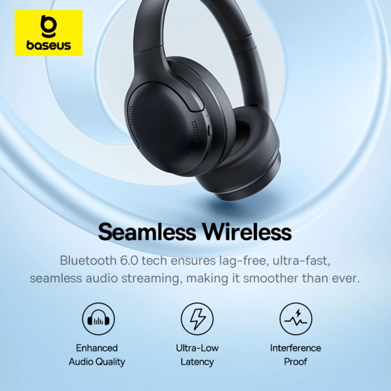 OS-BASEUS BASS BH1 LITE WIRELESS HEADPHONES COSMIC BLACK - 7