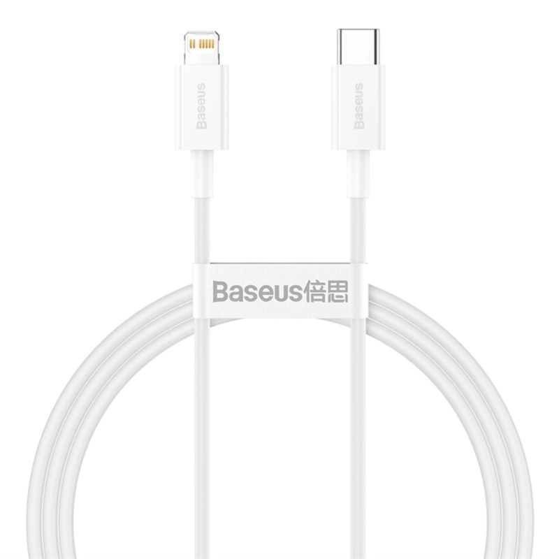 BASEUS SUPERIOR SERIES FAST CHARGING DATA CABLE TYPE-C TO IP PD 20W 1M WHITE - 1