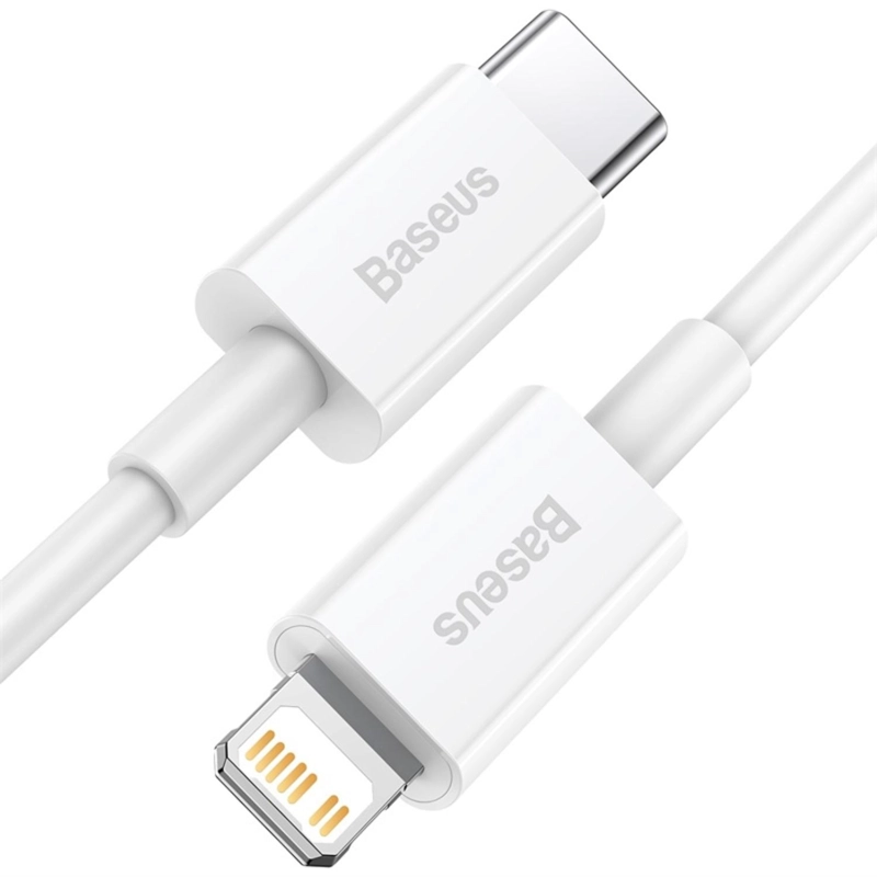 BASEUS SUPERIOR SERIES FAST CHARGING DATA CABLE TYPE-C TO IP PD 20W 1M WHITE - 2