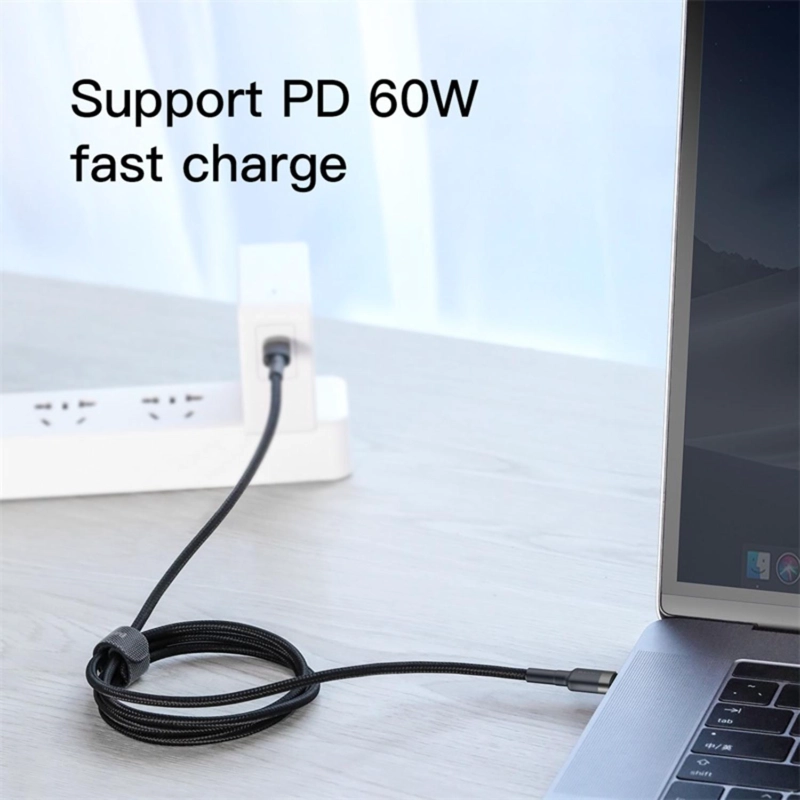 BASEUS CAFULE TYPE-C PD2.0 60W FLASH CHARGING DATA LINE (20V 3A) 2M GRAY+BLACK - 4