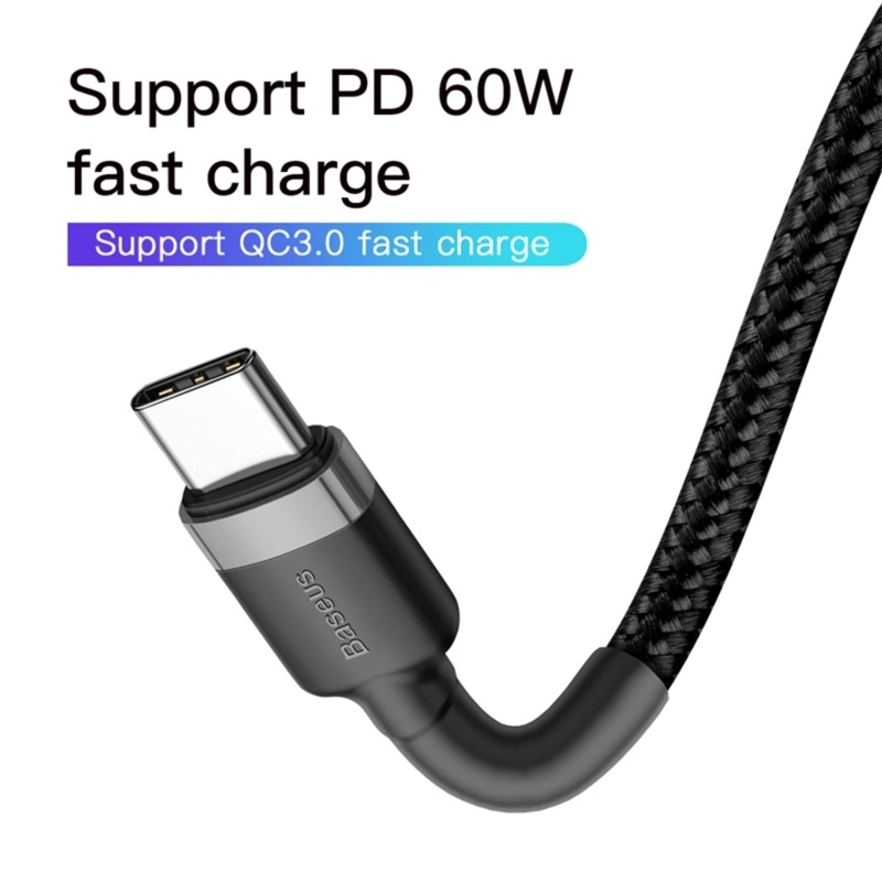 BASEUS CAFULE TYPE-C PD2.0 60W FLASH CHARGING DATA LINE (20V 3A) 2M GRAY+BLACK - 7