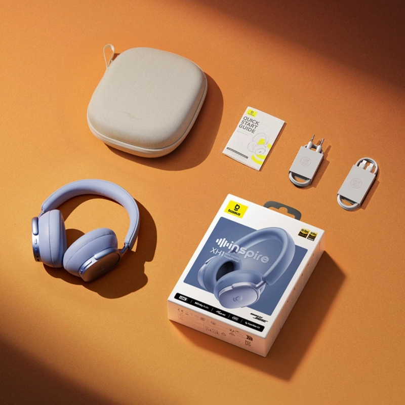 OS-BASEUS INSPIRE XH1 WIRELESS NOISE CANCELLING HEADPHONES TWILIGHT BLUE - 6