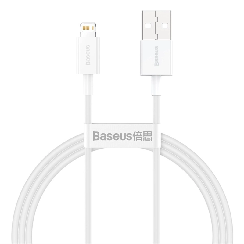 BASEUS SUPERIOR SERIES FAST CHARGING DATA CABLE USB TO IP 2.4A 1M WHITE - 1